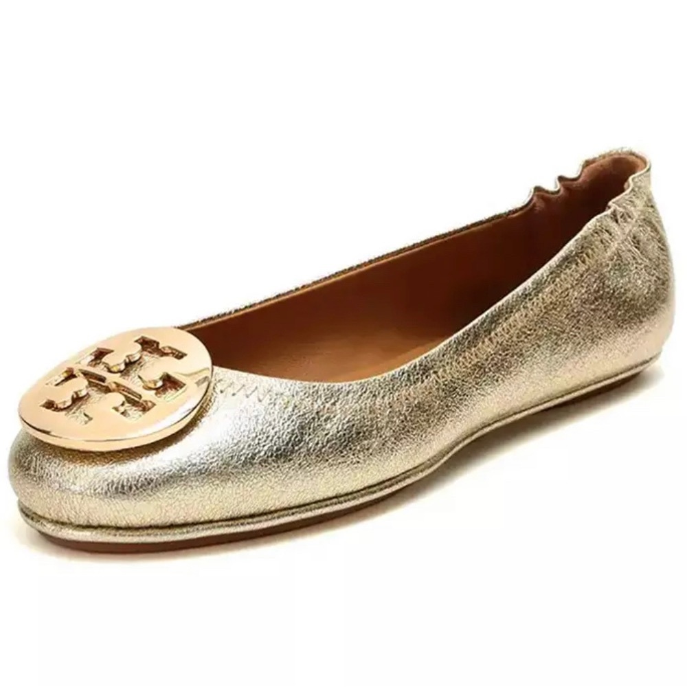 Tory Burch Gold Ballet Flats